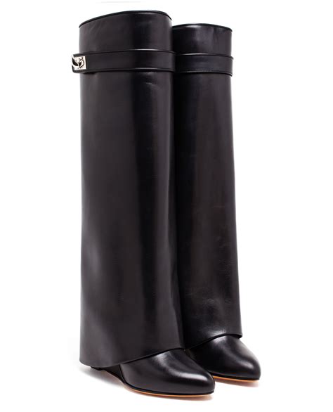 givenchy black boots leather|black Givenchy shark boots.